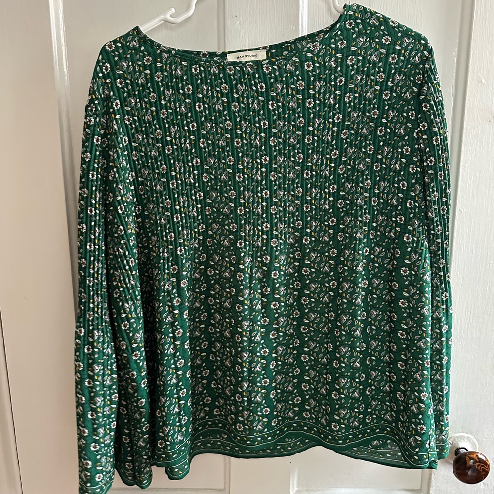 Green Floral Top